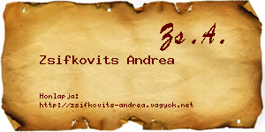 Zsifkovits Andrea névjegykártya